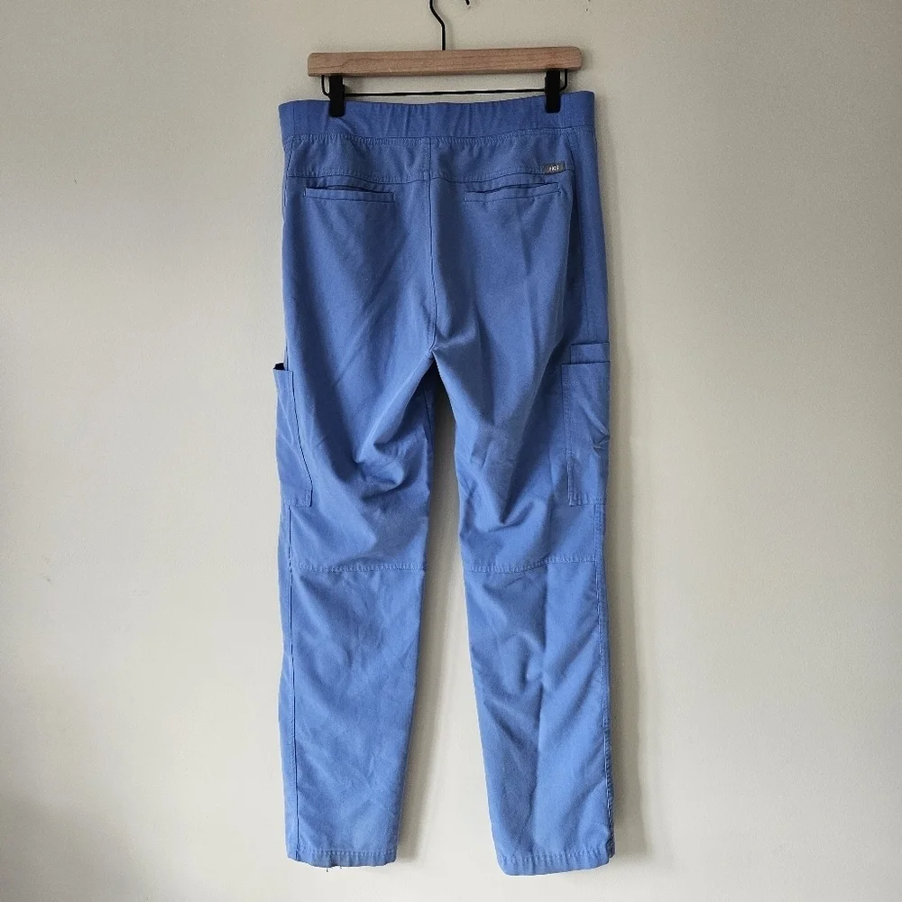 Figs Ocean Blue Axim Pull On Cargo Scrub Pants